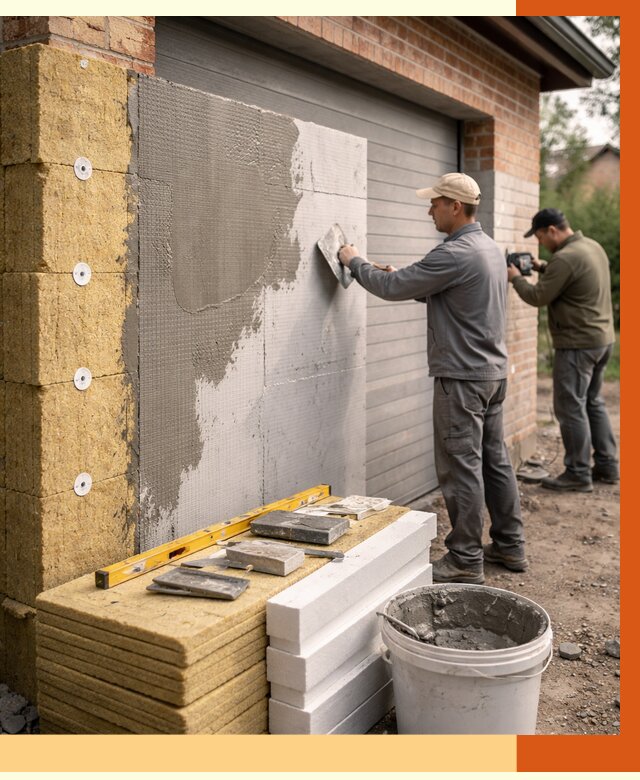 Утепление гаража снаружи в Вичуге от 4267 руб. за м2 — наружное утепление под ключ | ТепломастерВчг