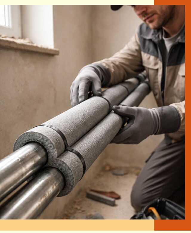 Утепление труб отопления в Вичуге от 2895 руб. за м² — услуги под ключ | ТепломастерВчг