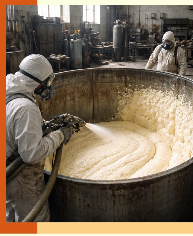 Заливка ппу в емкости с полной изоляцией и герметизацией в Вичуге