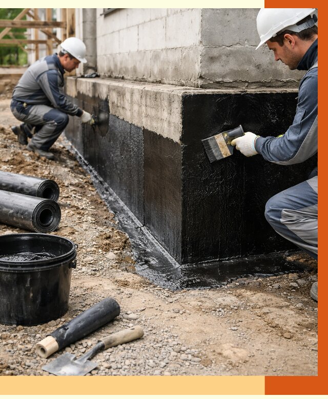 Гидроизоляция фундамента в Вичуге от 1270 руб. — профессионально, под ключ | ТепломастерВчг