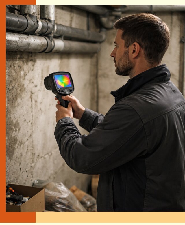 Тепловизионное обследование подвала в Вичуге для поиска утечек тепла